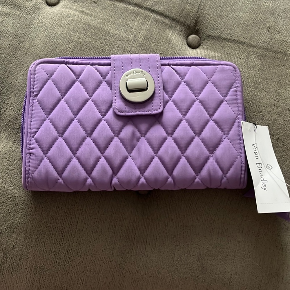 NWT Vera Bradley Mokara Orchid RFID Turnlock Wallet